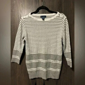 Karen‎ Scott 100% Cotton Sweater with 3/4 sleeves Women’s Large
